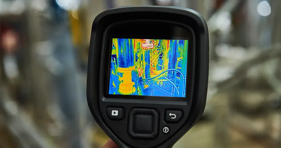 a thermal view of an area showing temperatures
